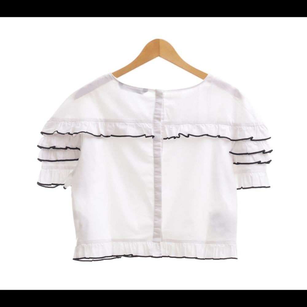 Zara Cropped Ruffle Top - Picture 2 of 3